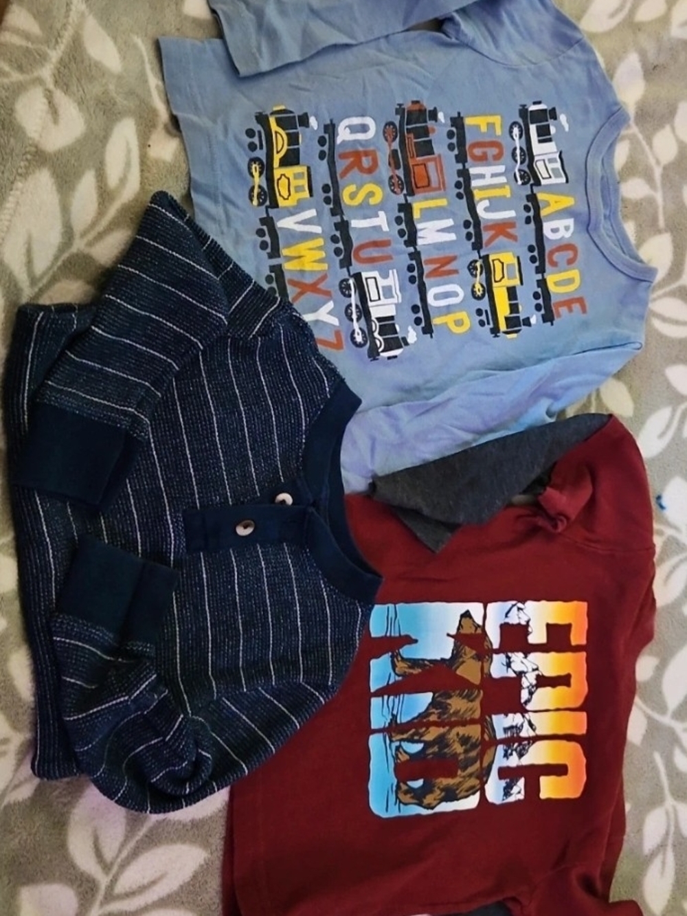 Boys Light Blue Alphabet & Trucks Long-Sleeve Tee - Unbranded